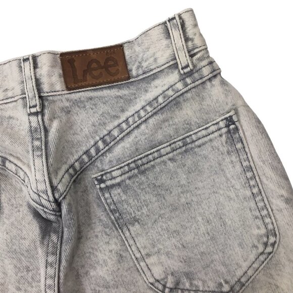 Vintage Lee Jeans Acid Wash Light Y2K Tapered Zipper Leg 100% Cotton High Rise - Picture 5 of 9